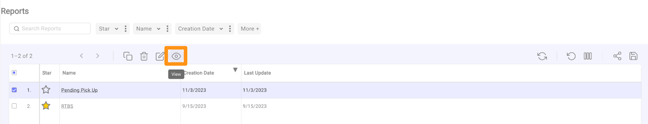 Other Actions on the Saved Report
