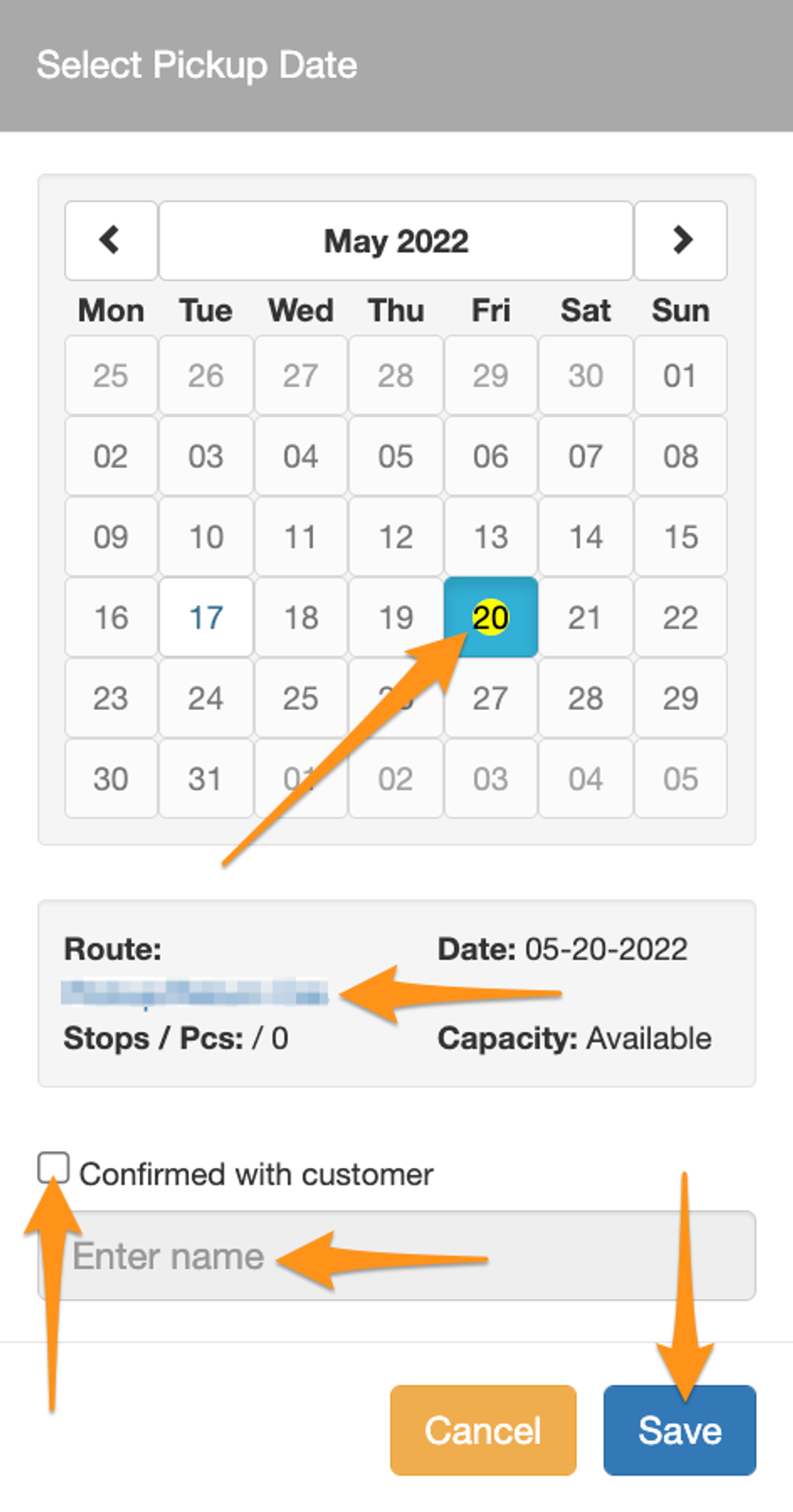 Schedule a Pick up