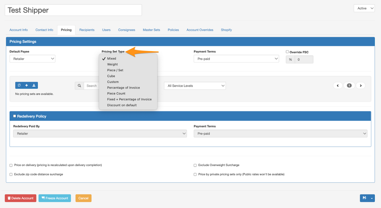 Set Pricing by Percentage of Invoice
