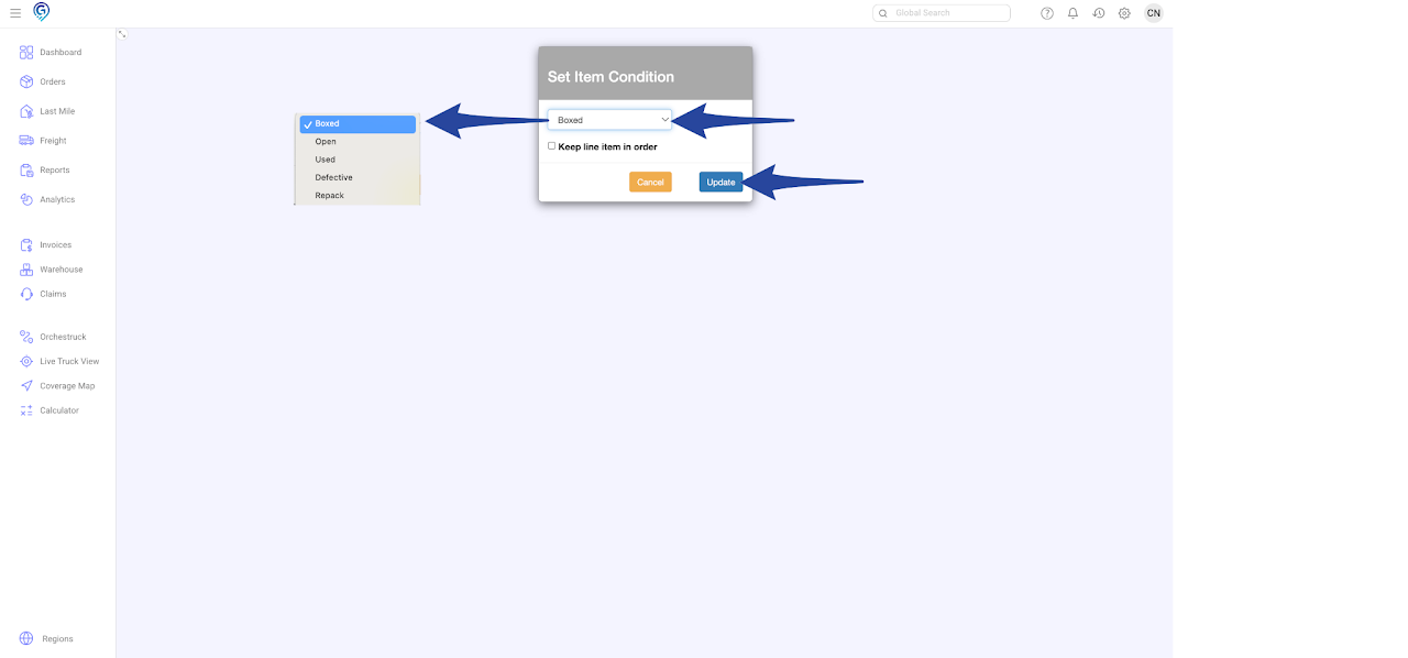 Setting Item Condition