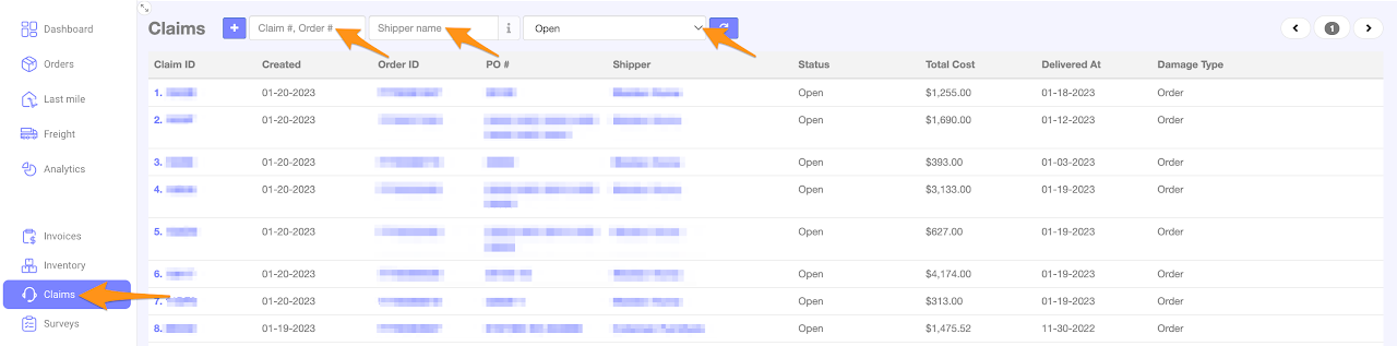 View Claims Reports