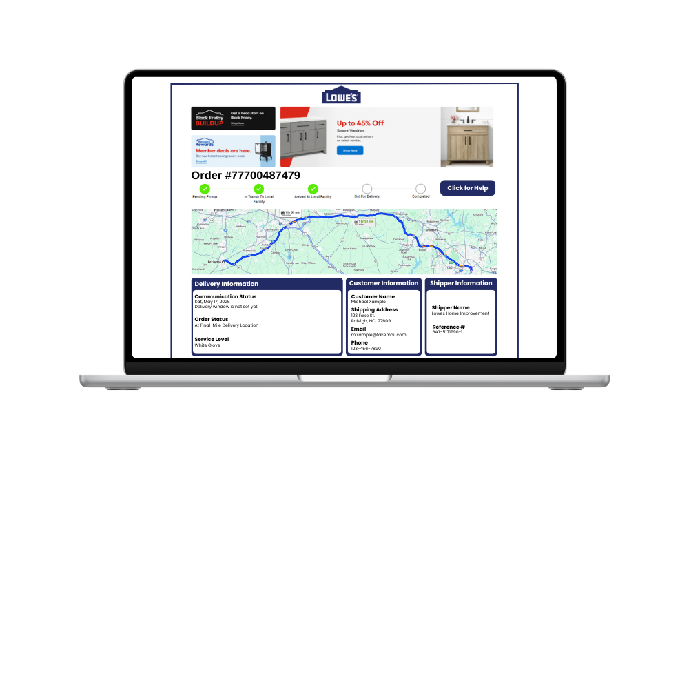 real-time-delivery tracking for customers