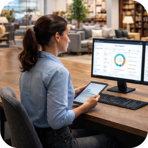 image of a computer with Grasshopper Labs retail inventory demand forecasting dashboard