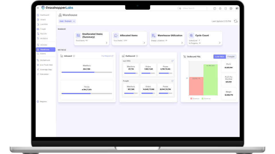 warehouse management software grasshopper labs