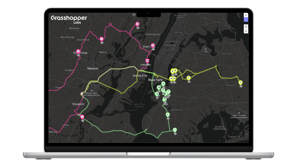 Real-time delivery tracking dashboard — Grasshopper Labs TMS software