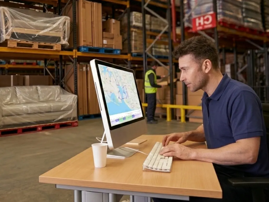 TMS solutions for last mile logistics showing route optimization, dispatching, and delivery tracking at scale