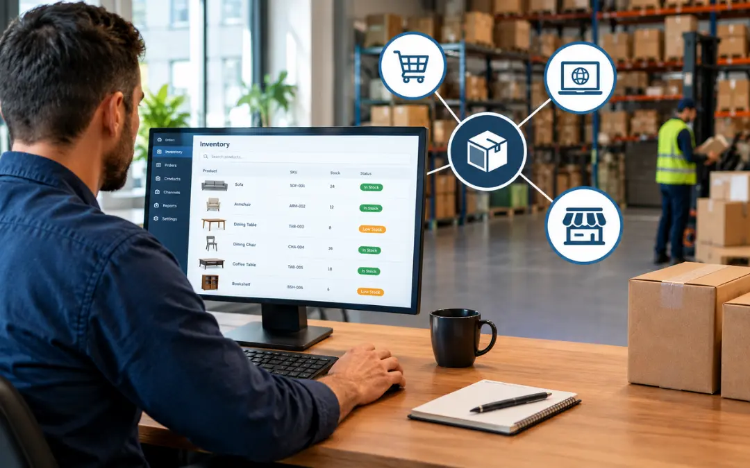 Multi channel inventory management drawing every order against one shared count