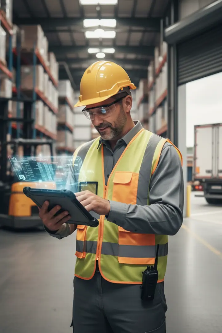 Cloud based warehouse management system showing live inventory across bins and zones